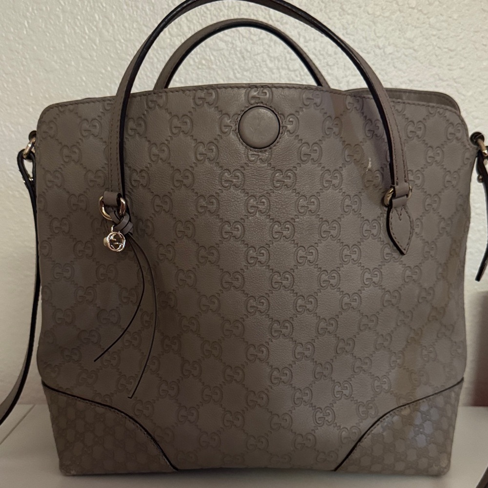 Gucci Guccissima Leather Tote Bag in Gray